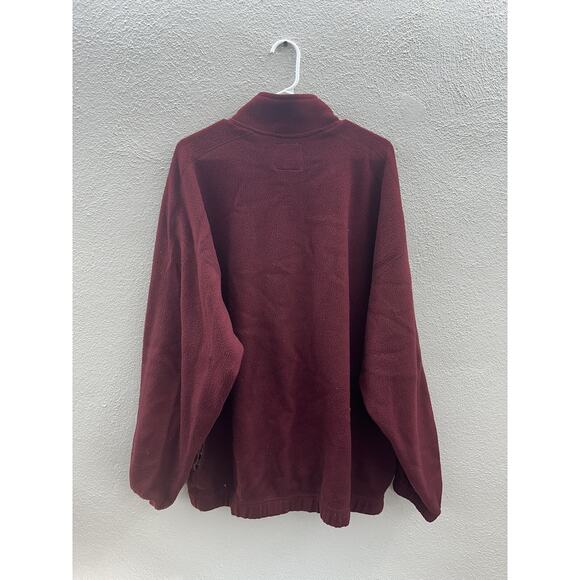 Bugle Boy Mens Pullover Vintage Size XXL Maroon Snow Fleece 1/4 Zip Long Sleeve - Picture 9 of 13